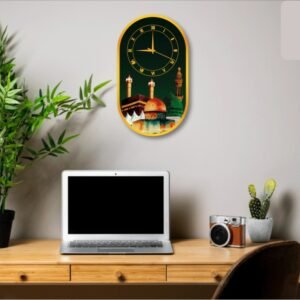 Islamic Wall Clock – 3D Kaaba, Masjid Al Nabawi & Masjid Al Aqsa Design - Barakahwall