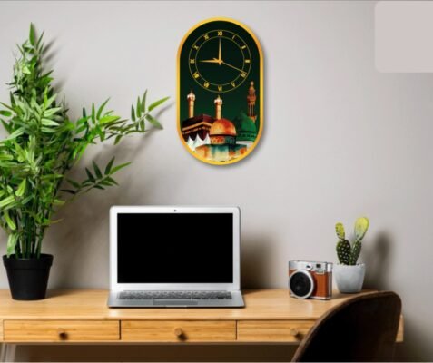 Islamic Wall Clock – 3D Kaaba, Masjid Al Nabawi & Masjid Al Aqsa Design - Barakahwall